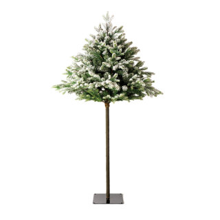 Tannenbaum mit Holzstamm, beschneit, 4-teilig     Groesse: 210cm, Ø110cm    Farbe: grün/weiß