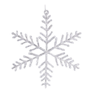 Schneeflocke mit Hänger     Groesse: Ø20cm    Farbe: klar