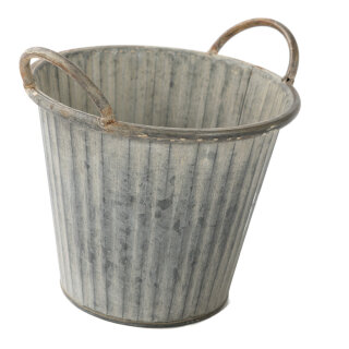 Kübel mit Griffen     Groesse: Ø 21cm    Farbe: grau #