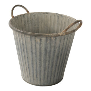 Kübel mit Griffen     Groesse: Ø 25cm    Farbe: grau