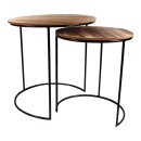 Metal tables with MDF top - Material:  set out of 2 round...