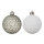 Glass balls with diamond cut & artificial leather hanger - Material: 2 colours assorted - Color: white/grey - Size: Ø 8cm