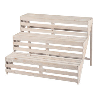 Holztreppe 3 Stufen, nur zu Dekorationszwecken     Groesse: 65x53cm - Farbe: weiß #