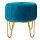 Samthocker 4-beinig     Groesse: 40x40x38cm    Farbe: türkis/gold