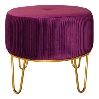 Samthocker 4-beinig     Groesse: 50x50x41cm    Farbe: lila/gold