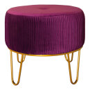 Velvet chair 4-legged - Material:  - Color: purple/gold -...