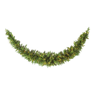 Noble fir swag w. 100 LEDs for outdoor use IP44 plug - Material: PE/PVC-mix 366 tips - Color: green/warm white - Size: 270cm X Ø40cm