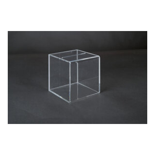 Acrylic raffle box with removable backside - Material:  - Color: transparent - Size: 15x15x15cm