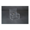 Acrylic raffle box lockable, with poster slide-in...