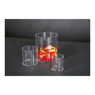 Acrylic cylinder top side open - Material:  - Color: transparent - Size: 10x10x10cm