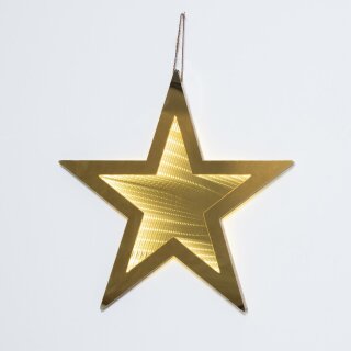 Lichtstern Ø50cm mit bifacial Gold-Infinity-Spiegel, Indoor