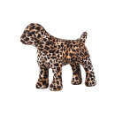 Dekohund mit samtigen Stoffüberzug H40cm, Leoparden Print