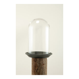 Dome with base, 2-parted, made of plastic,  Size:;H=25cm Color:clear/black