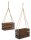 Plant boxes set of 2, with hanger, made of wood     Size: 30x20x15cm, 40x25x20cm    Color: brown