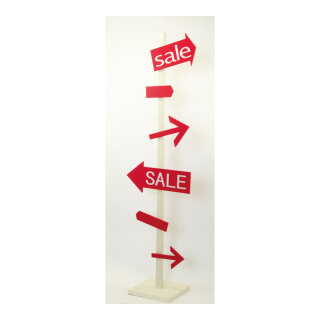 SALE-sign 8-parted made of wood - Material:  - Color: red/white - Size: H: 160cm