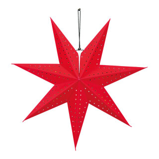 Foldable star 7-pointed including 3m power cable with switch and socket - Material: without bulb with hole pattern with hanger - Color: red - Size: 40cm