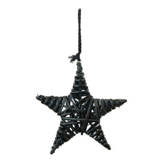 Wicker star  - Material: out of willow - Color: black - Size: 20cm