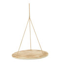 Hanging tablet round, made of wood, with natural fibre...