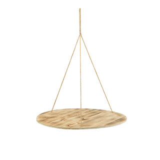 Hanging tablet round, made of wood, with natural fibre ropes, thickness 1cm     Size: 60x60x74cm    Color: brown/natural-coloured