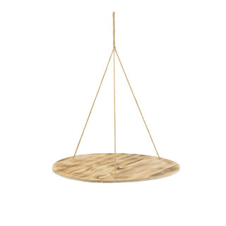 Hanging tablet round, made of wood, with natural fibre ropes, thickness 1cm     Size: 60x60x74cm    Color: brown/natural-coloured