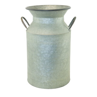 Milchkanne aus Blech, mit Henkeln     Groesse: 52x37x25cm    Farbe: grau