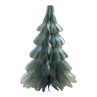 Tannenbaum selbststehend, faltbar, aus Papier, mit silber glitzernden Rändern, Magnetverschluss     Groesse:40cm    Farbe:grau