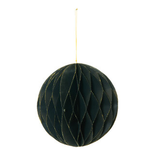 Honeycomb ball foldable with hanger - Material: out of paper - Color: black/gold - Size: 20cm