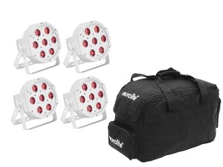 EUROLITE Set 4x LED SLS-7 HCL Spot weiß + Soft-Bag