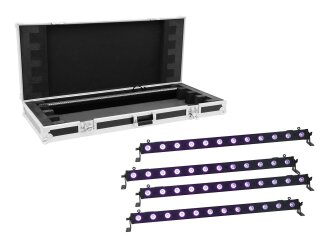 EUROLITE Set 4x LED BAR-12 UV Bar + Case