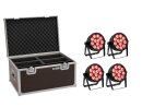 EUROLITE Set 4x LED 4C-12 Silent Slim Spot + Case