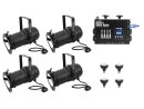 EUROLITE Set 4x PAR-30 Spot bk dim2warm + EDX-4 DMX RDM...