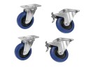 ROADINGER Set Swivel castors 100mm blue 2x RD-100 + 2x...