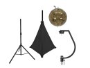 EUROLITE Set Mirror ball 30cm gold with stand and tripod cover black