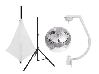 EUROLITE Set Mirror ball 30cm with stand and tripod cover white