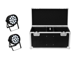 EUROLITE Set 2x AKKU IP PAR 14 HCL QuickDMX + Case
