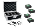 EUROLITE Set 4x AKKU IP Flat Light 3 bk + Charger + Case