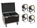 EUROLITE Set 4x LED Theatre COB 200 WW + Case  with wheels