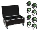 EUROLITE Set 8x LED IP PAR 7x9W SCL Spot + Case with wheels