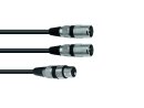OMNITRONIC Adapter Cable XLR(F)/2xXLR(M) 0.5m bk