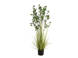 EUROPALMS Evergreen shrub with grass, artificial plant, 152cm