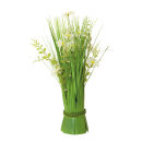 Bundle of grass with spring flowers out of...