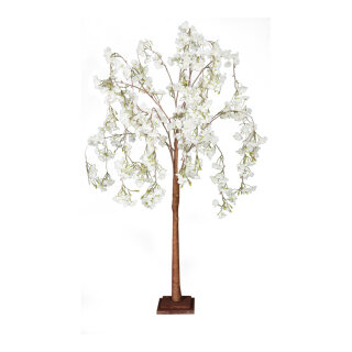 Cherry blossom tree  - Material: stem made of hard cardboard flowers - Color: white/brown - Size: 120cm X Holzfuß:17x17x35cm