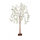 Kirschblütenbaum Stamm aus Hartpappe, Blüten, aus Kunstseide     Groesse: 120cm, Holzfuß:17x17x3,5cm - Farbe: weiß/braun