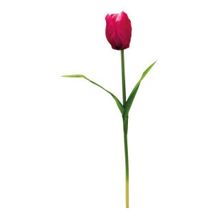 Tulip with stem out of artificial silk/plastic/styrofoam     Size: 70cm, flower Ø 9cm    Color: cerise