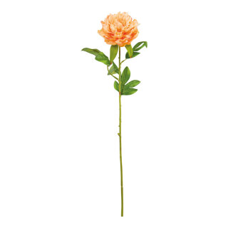 Peony with stem out of artificial silk/plastic     Size: 60cm, flower Ø 10cm    Color: peach-coloured