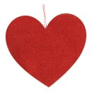 Heart with hanger ouf of wood, flat, with glitter,...