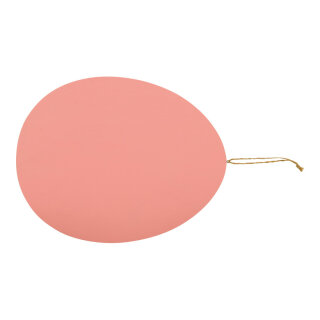 Easter egg, with hanger out of wood, flat, double-sided     Size: 30cm, thickness: 5mm    Color: pink