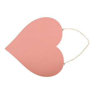 Heart, with hanger out of wood, flat, double-sided     Size: 30cm, thickness: 5mm    Color: light pink