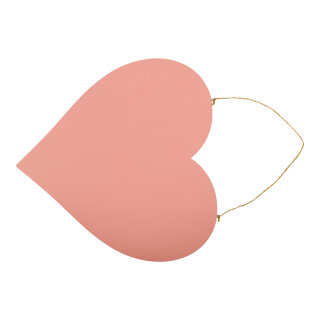 Heart, with hanger out of wood, flat, double-sided     Size: 30cm, thickness: 5mm    Color: light pink