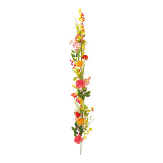 Flower garland out of plastic/artificial silk, one sided, flexible     Size: 160cm    Color: multicoloured